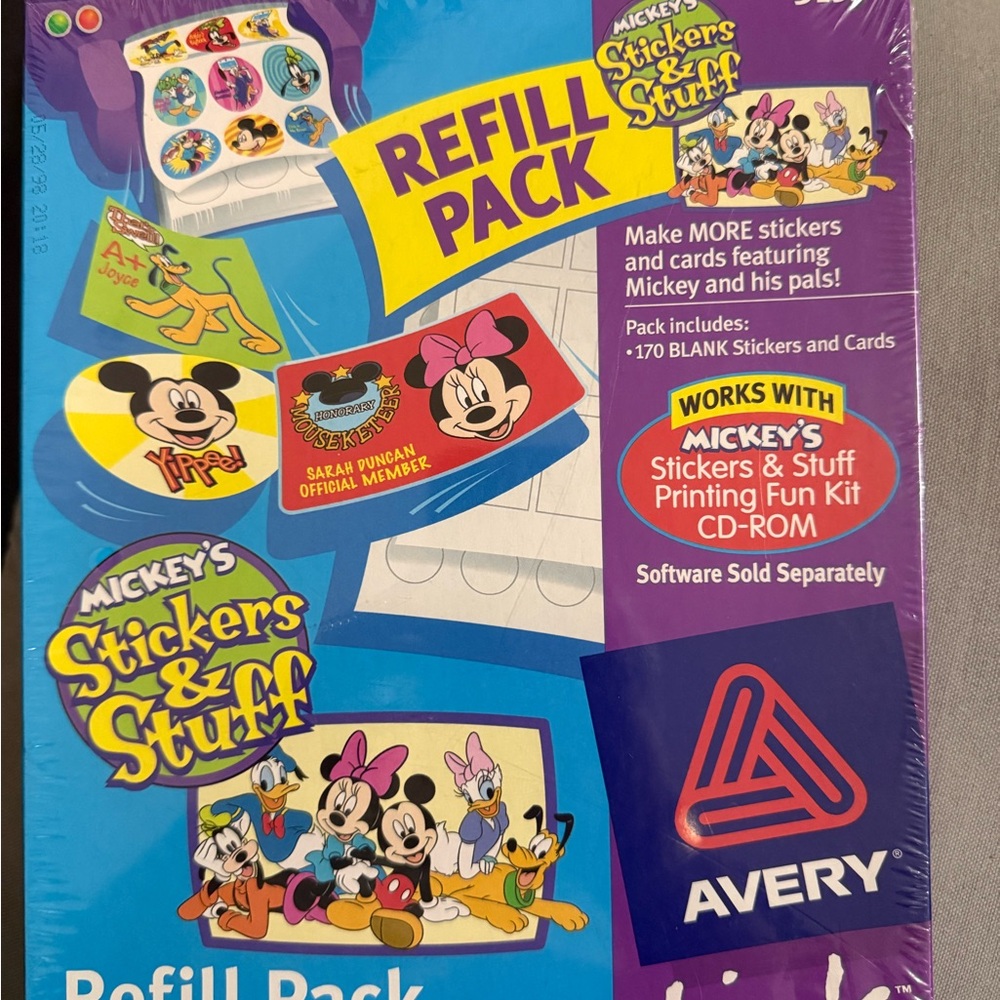 Avery Disney Character Sticker Refill Pack